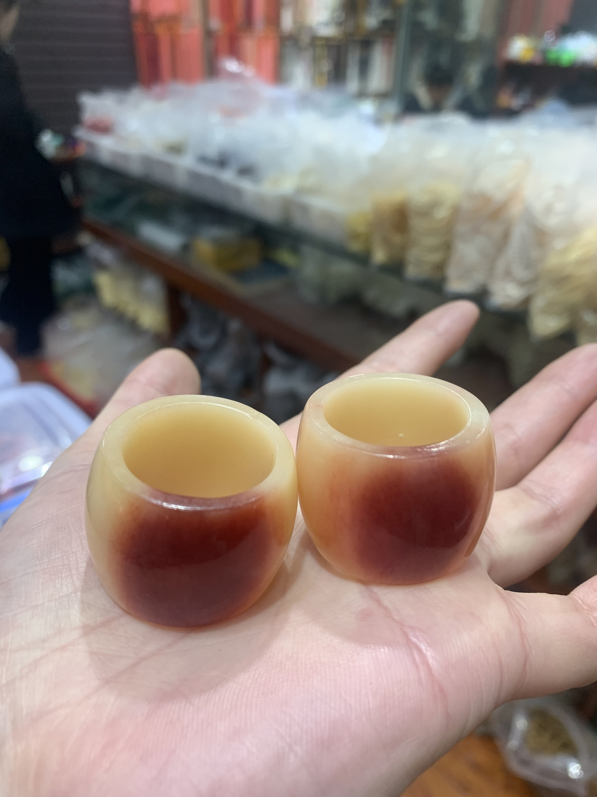 天然鲜料血骨驼骨扳指男女文玩指环大拇指骆驼骨头
