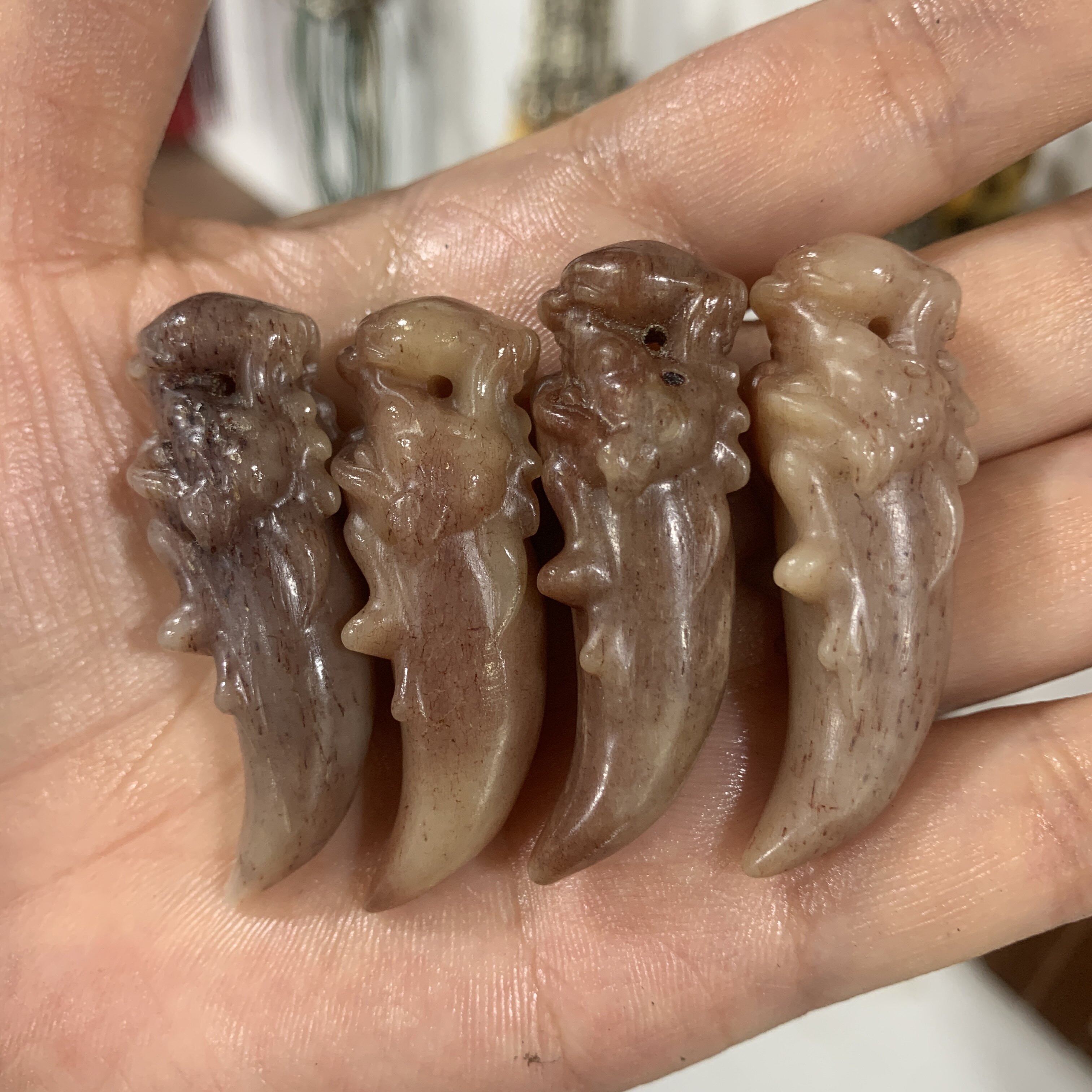 鹿骨头骨三界貔貅吊坠项链挂件鹿角盘梅花鹿手把件男女