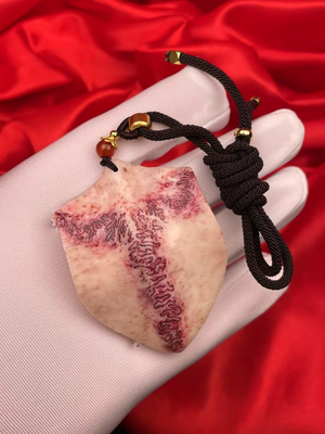 三界牌梅花鹿头骨三界牌子沁血鹿头盖骨雕刻原料吊坠