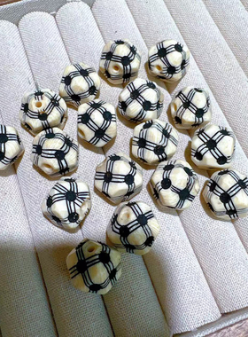 新款料器唐八棱黄色白色diy编织手绳项链文玩时尚配饰品佛珠手串