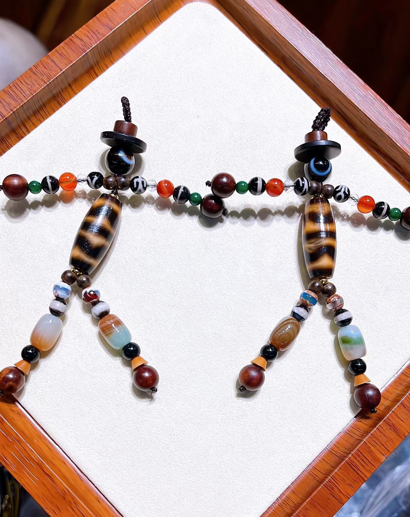 天珠玛瑙稻草人手编多宝diy配件手工编织项链配饰品钥匙扣包挂