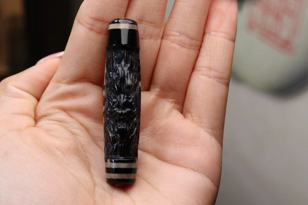 【藏传至纯三眼莲师法器龙王老天珠】