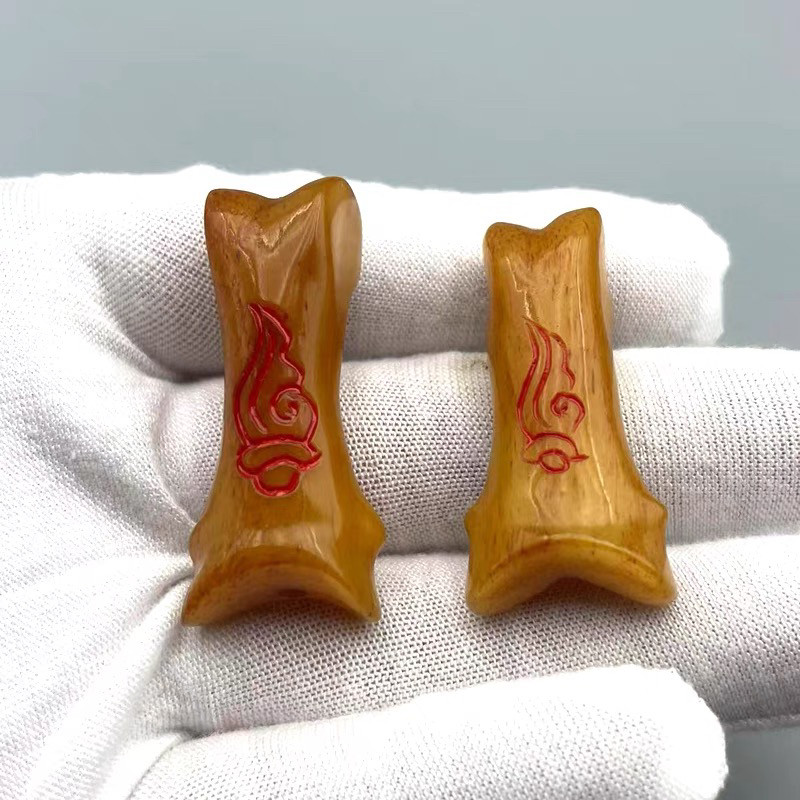 天然血料骆驼骨趾骨手串单颗珠子小众骨头指骨文玩手链配饰配件珠