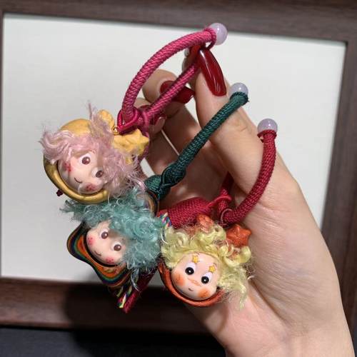 纯手工编织星星人包挂钥匙挂老山檀、紫檀苹果、彩虹木星星