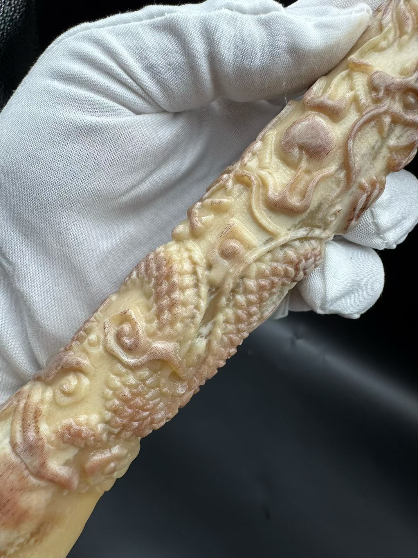 文玩杂项骆驼骨头棒子摆件手把件 真骨头