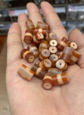 玛nao天珠桶珠一线天珠随机发一颗手串饰品手绳diy玛nao配件珠子