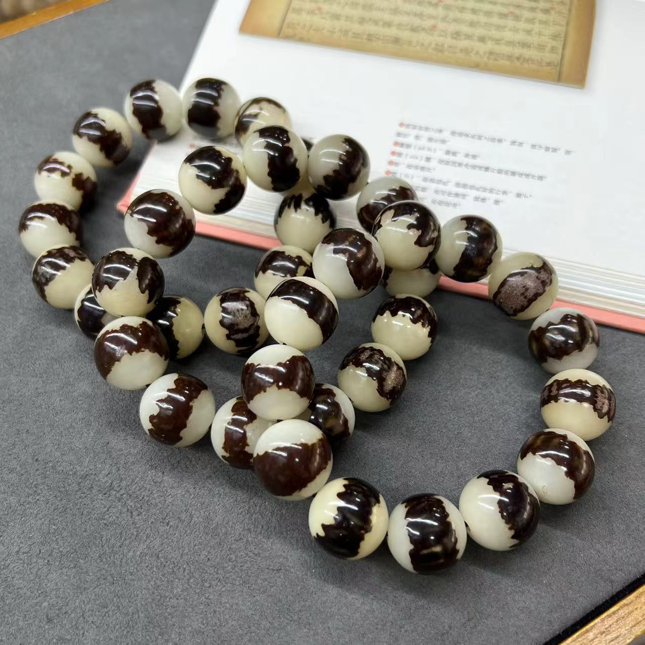 天然双面莲花手串白玉菩提子原籽男女情侣手链文玩手饰品佛珠工厂