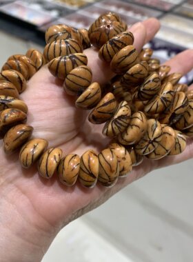 厂家直销半圆金线菩提手串血丝银线菩提子文玩佛珠念珠男女手饰品