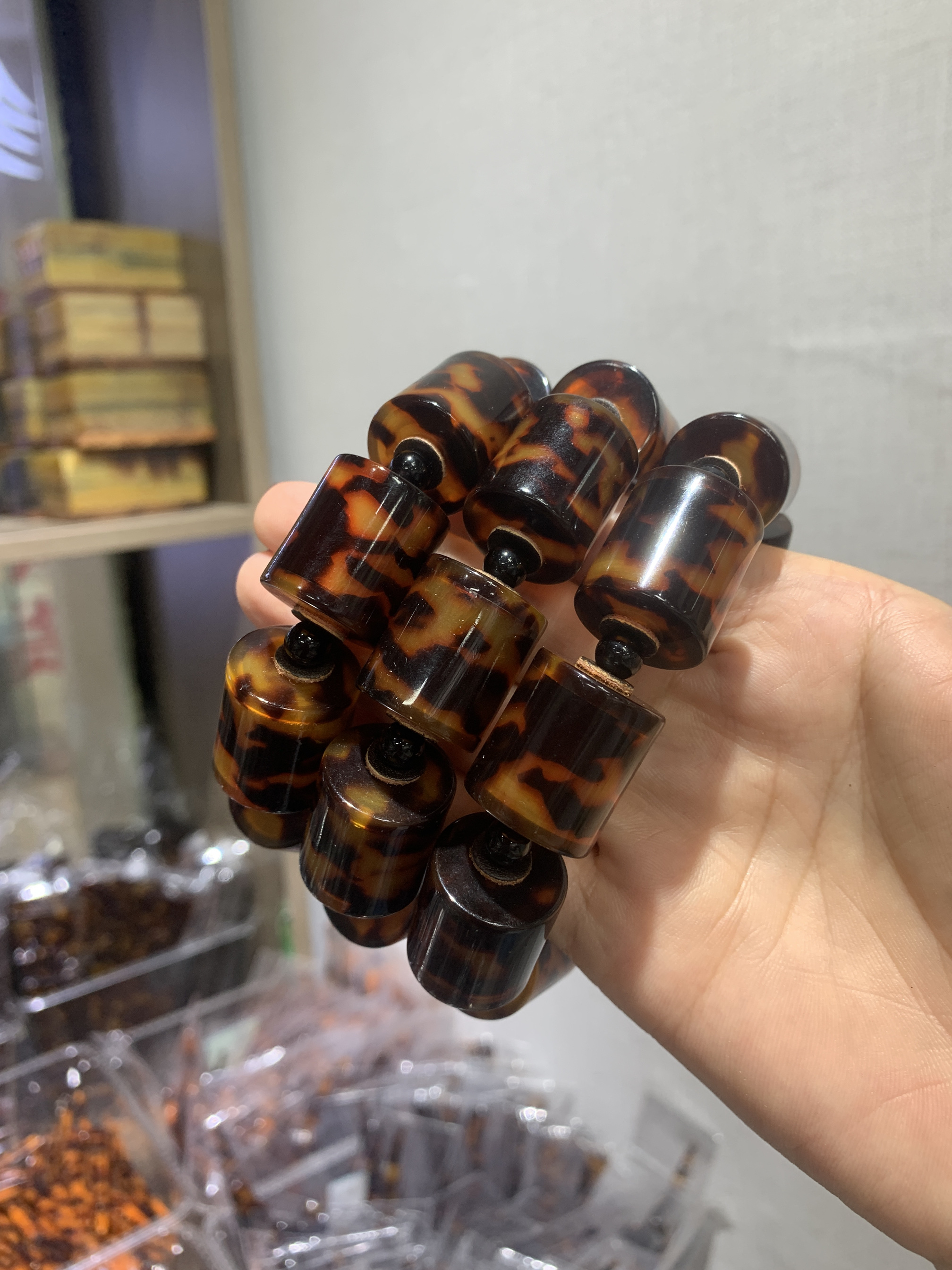 山龟壳桶珠手链龟壳满血手串手链男女情侣款文玩文玩佛珠