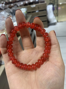 保真青鱼石手串鱼惊石算盘珠高颜值情侣款鱼骨黒皖鱼枕骨手链精品