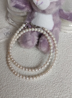 天然淡水珍珠卡5冷白正圆无暇轻奢高级感