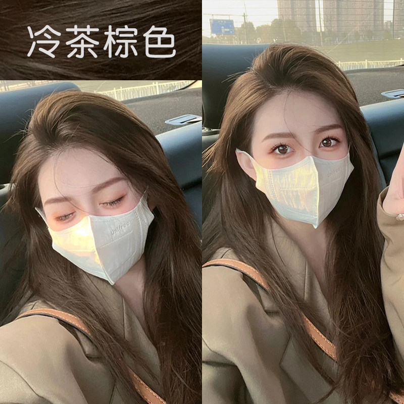 乐力冷茶棕色染发剂膏免漂2023新款薄荷米棕色茶棕色植物正品女纯