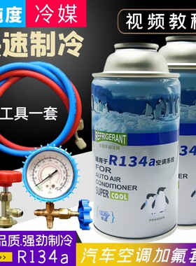 汽车R134a雪种空调制冷剂环保车用冷媒氟利昂加氟工具套装堵漏剂