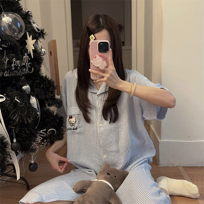 纯棉纱布甜美hellokitty睡裙女款