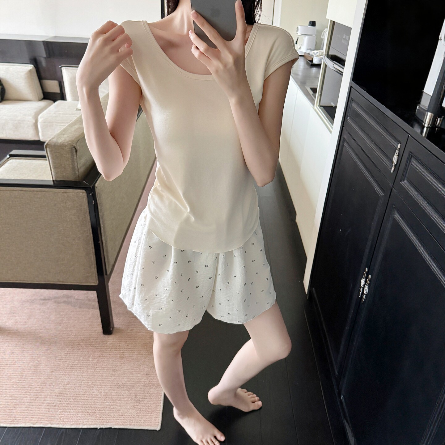 小个子大码带胸垫莫代尔睡衣女士夏季坎肩无袖套装胖mm修身家居服