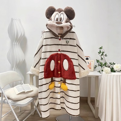 2025新款冬季加厚斗篷睡袍女款