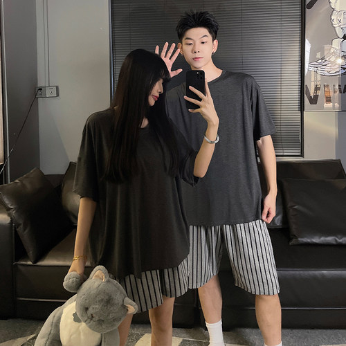凉感莫代尔情侣高级感短袖家居服