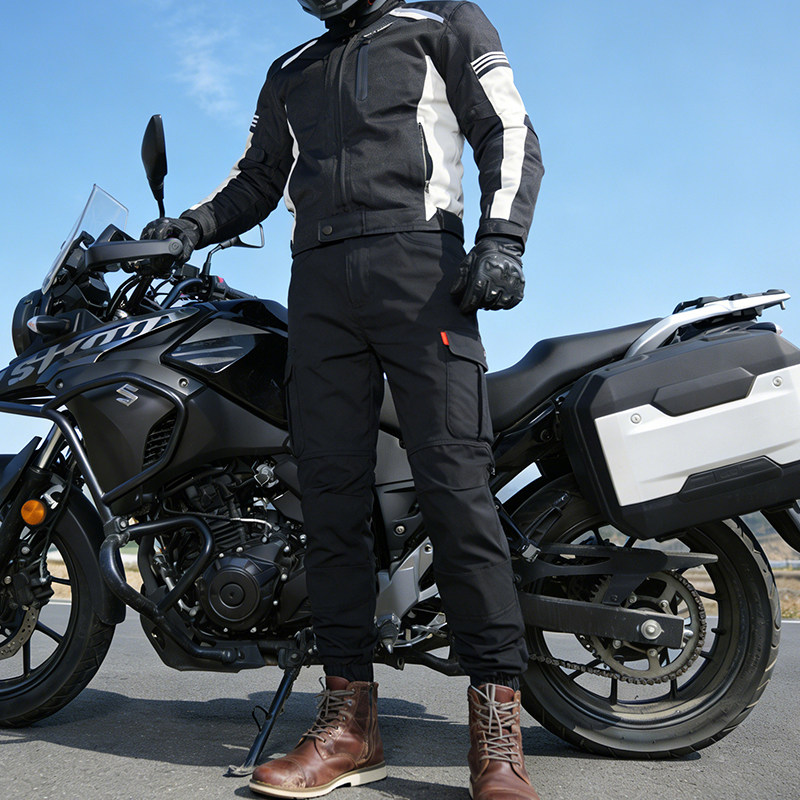 摩托车骑行裤防水防风男女春夏秋冬四季耐磨内置护具修身直筒束脚