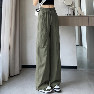 女童裤子夏季薄款2026新款洋气时髦工装裤女孩大童休闲夏装直筒裤