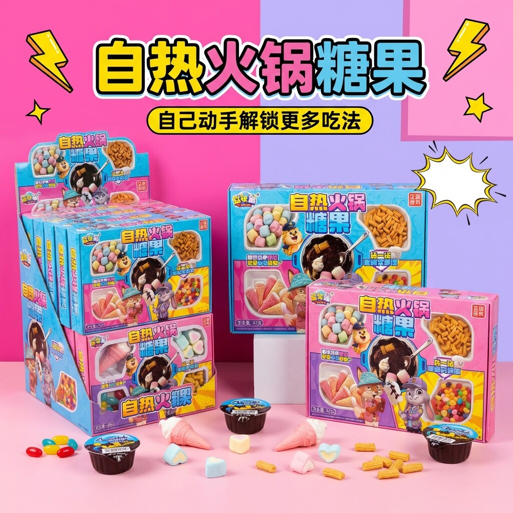 抖音创意生日礼物diy自热火锅巧克力 六一儿童节礼物春游零食糖果