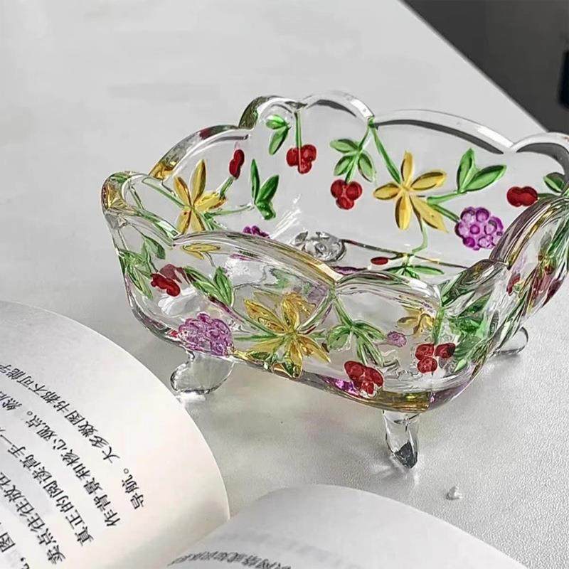 2026款新款彩绘玻璃果盘小号果彩斗色萄个性沙碗家用客厅茶几糖葡,餐饮具,果盆/果盘/果篮,淘宝优惠券,粉丝福利购,淘宝优惠卷