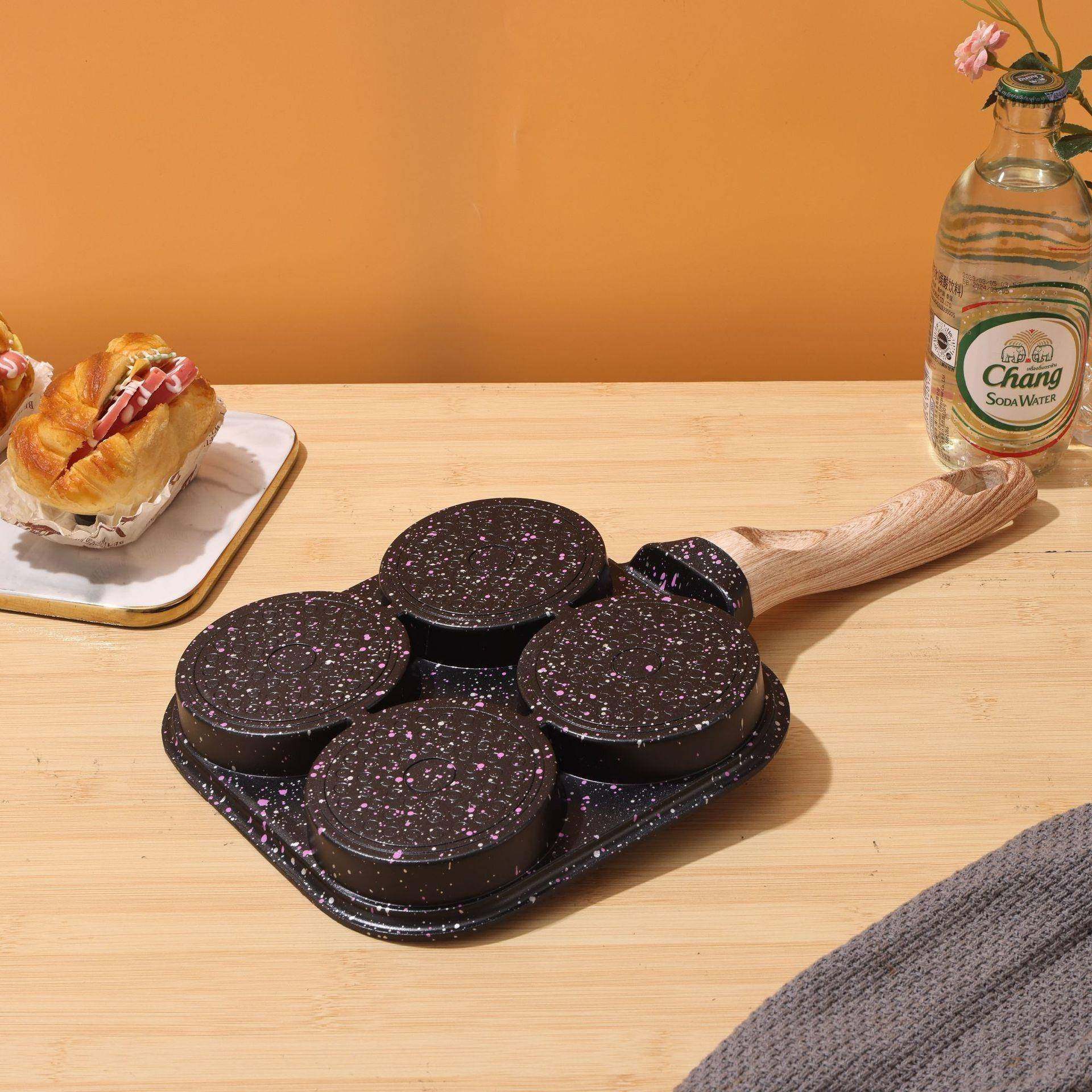 新款麦饭石材质早餐锅平底煎锅用房不沾四孔锅汉堡锅家早餐厨蛋20,厨房/烹饪用具,煎锅/平底锅,淘宝优惠券,粉丝福利购,淘宝优惠卷