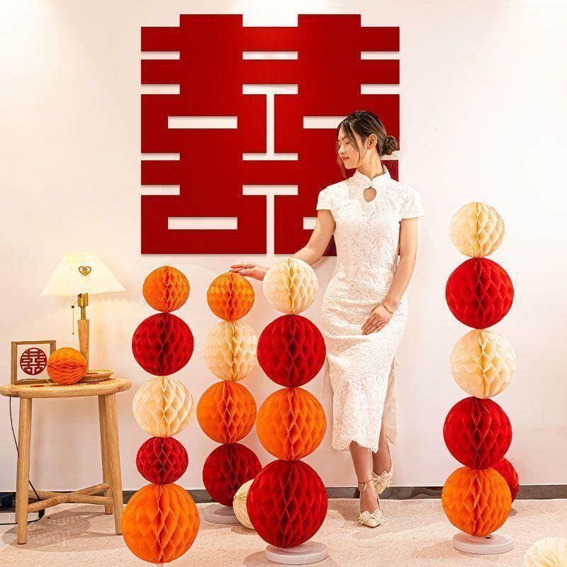2026款窝球立柱蜂大结婚纸灯笼婚房装饰布置新娘拍照道具喜字背景,节庆用品/礼品,陪嫁用品套装,淘宝优惠券,粉丝福利购,淘宝优惠卷
