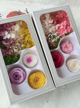 E款玫瑰干花盒DIY手工蜡烛真花风干绣球永生花多色系活动材料包