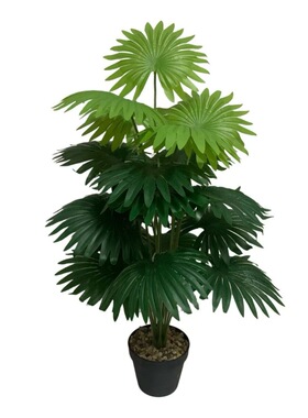 仿真树扇葵棕榈叶绿植盆栽假植物装饰室内仿真绿植植物紫色