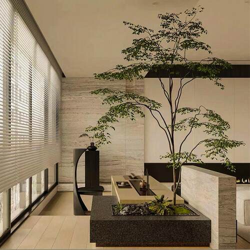 仿真绿植造景室内景观马醉木仿真树高端轻奢仿生植物侘寂风假树