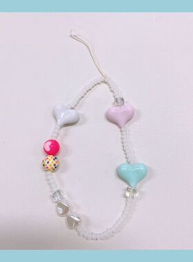 小红书同款马卡龙爱心ccd相机手绳手腕式ins风手机链条手机壳挂绳