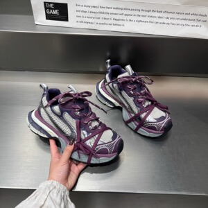巴黎老爹鞋女2023秋季新款真皮网面厚底系带休闲百搭运动鞋