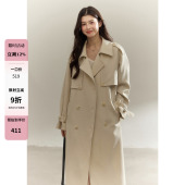 现货7.8折 双排扣长款 素尘 复古翻领长款 风衣 法式 贰羊设计