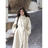 秋冬清冷感气质高级感双面呢羊毛长款 贰羊设计 锦玉 大衣外套女