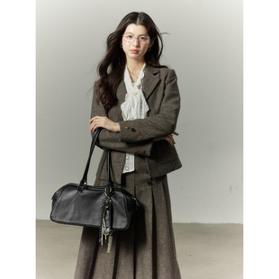 外套半裙轻职场气质套装 高质感人字纹羊毛呢西装 初黎 贰羊设计