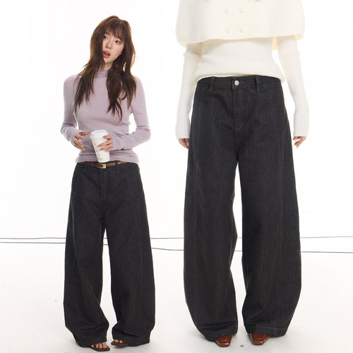 贰羊设计 10/20新品立减【亦简】高级感复古做旧牛仔裤
