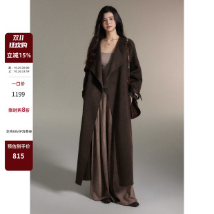 大衣 重磅高级感双面绒羊毛羊绒毛呢外套女长款 贰羊设计 幽涧鸣