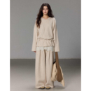 套装 宽松慵懒氛围感软糯毛衣女冬休闲高腰阔腿裤 烟霭 贰羊设计