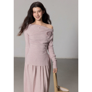 针织上衣女a字半裙高级感套装 贰羊设计 温柔气质修身 法式 岚霏