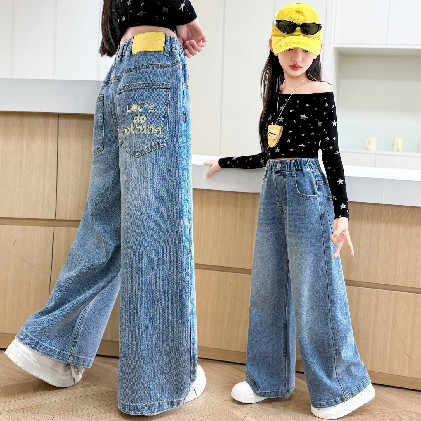 春装女童绣花牛仔裤2026新款中大童宽松阔腿裤学生休闲直筒长裤子,童装/婴儿装/亲子装,儿童牛仔裤,淘宝优惠券,粉丝福利购,淘宝优惠卷