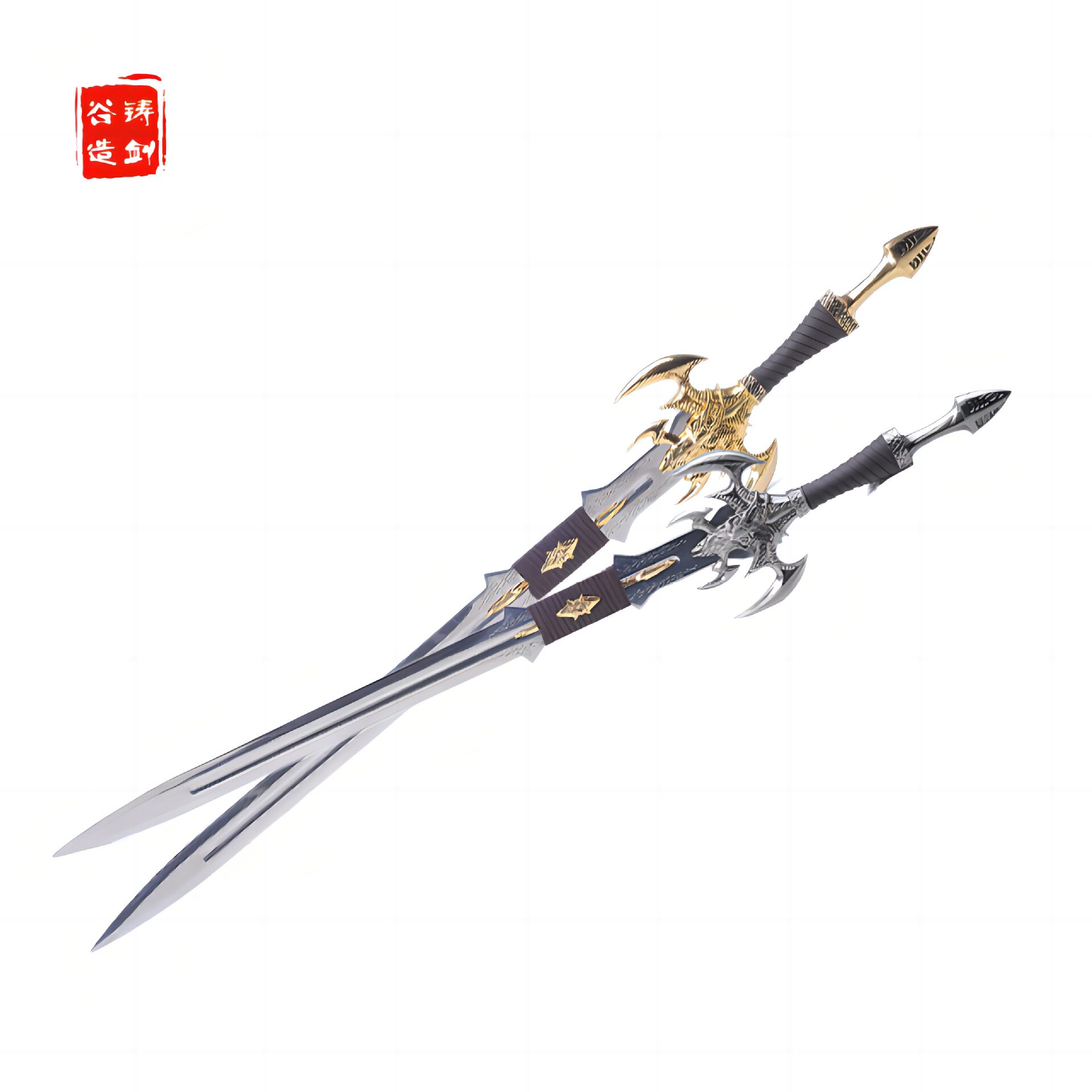 正版魔兽世界黑暗精灵神剑金银色金属周边武器模型装饰道具