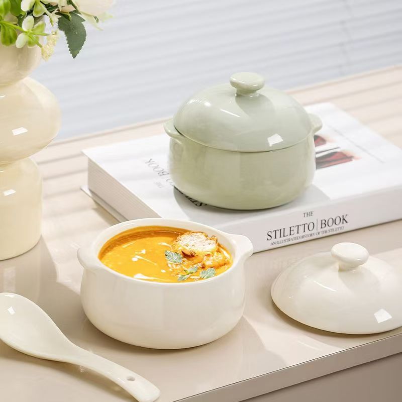 双耳蒸蛋碗陶瓷家用带盖蒸鸡蛋羹宝宝儿童辅食专用蒸碗炖盅酸奶碗