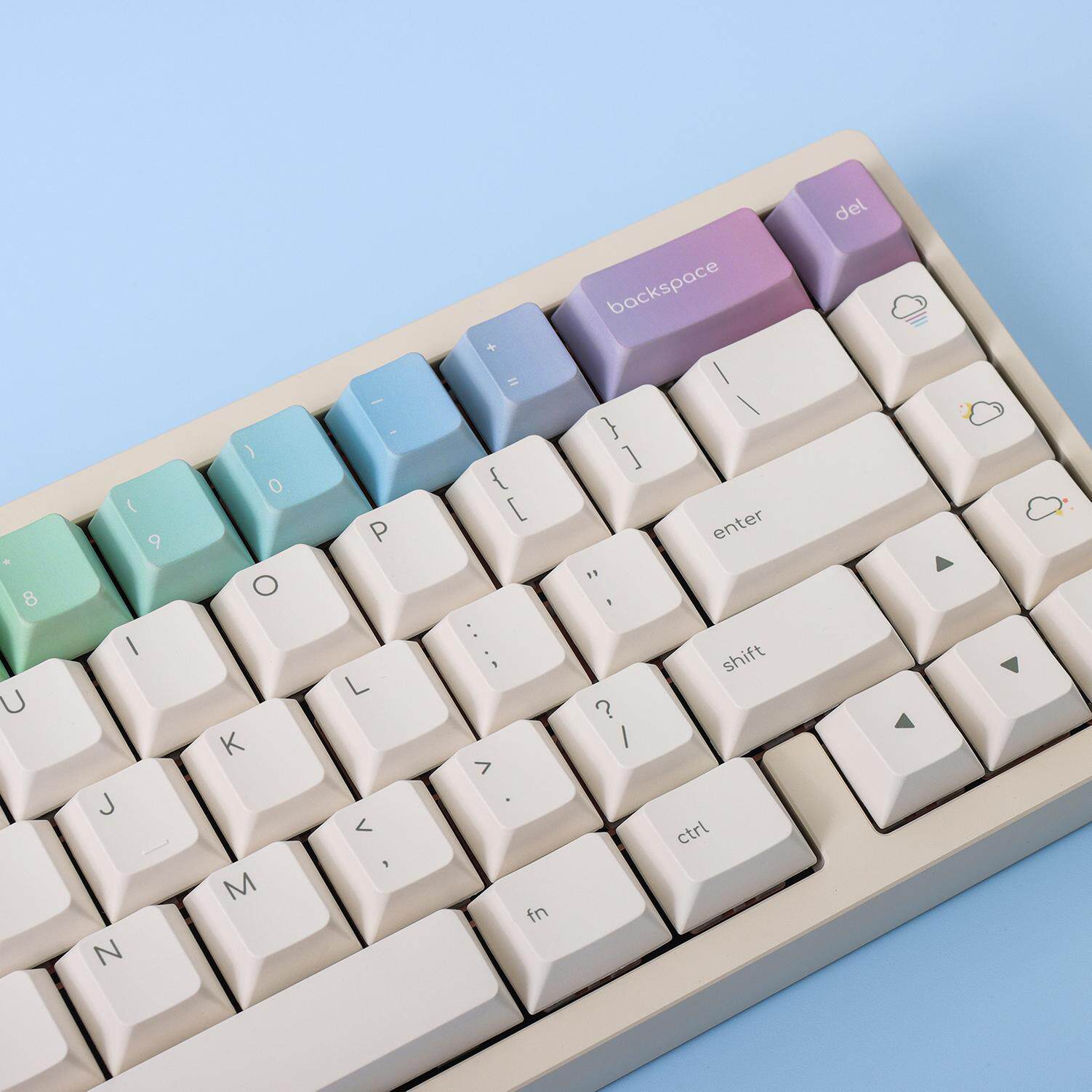MINIMALIST RAINBOW AFTER RAIN KEYCAPS PBT FIVE-SIDED SUBLIMATION MOA ORIGINAL MECHANICAL KEYBOARD KEYCAPS WOOTING