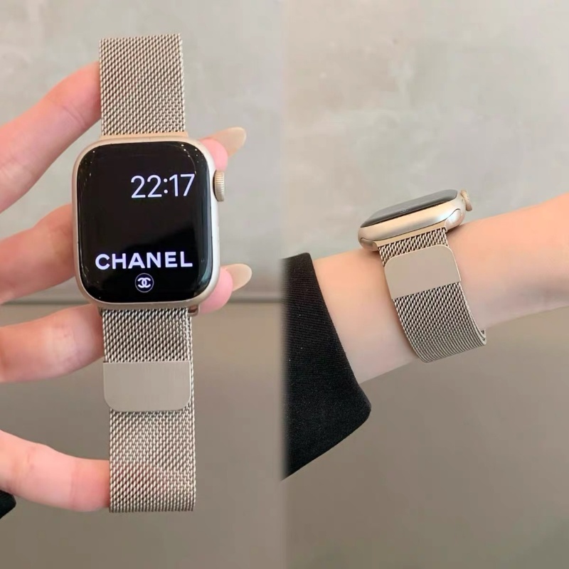适用iwatch9表带米兰S10苹果手表s7金属磁吸applewatchS8高级感s6