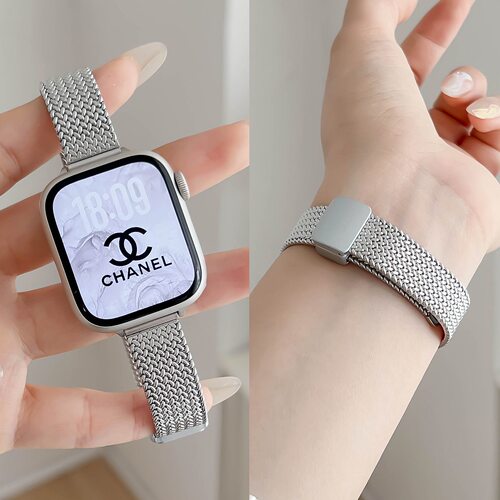 适用苹果iwatch手表表带s11s10磁吸高级感金属applewatch女表带s9