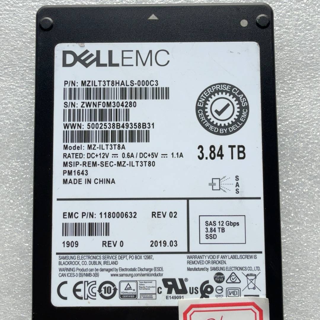 议价-DELL EMC PM1643 3.84TB SAS 12G