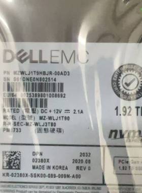 议价-戴尔EMC PM1733 MZWLJ1T9H BJR-00A