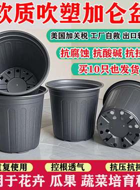 黑色软塑料加仑花盆蔬菜种植盆营养钵软质育苗盆培育盆阳台种菜盆
