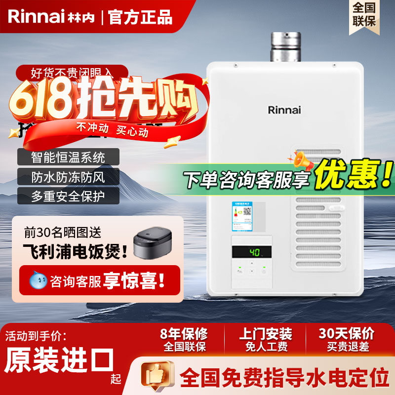 Rinnai/林内V1616WF(K)-CH/A1620WF日本进口16升室内燃气热水器