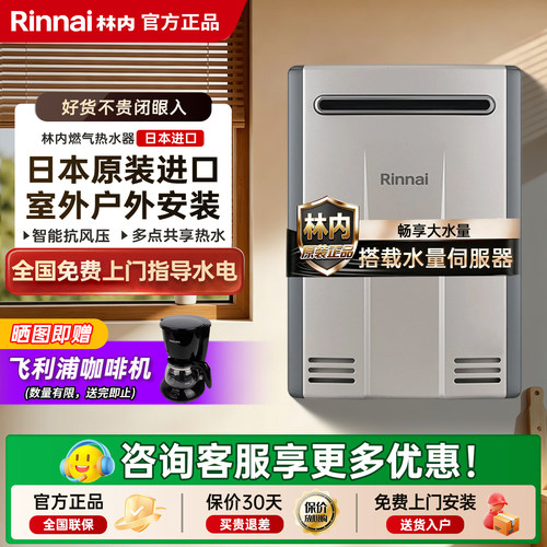 日本进口林内热水器室外防冻24升